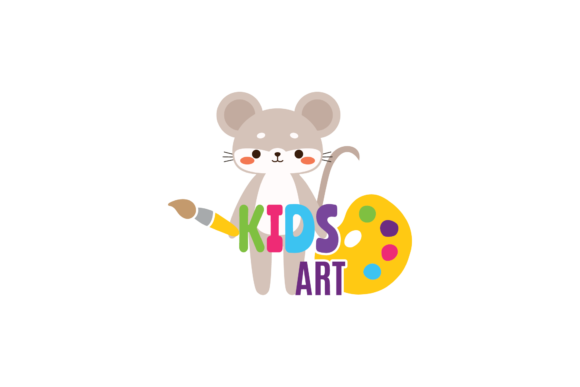 Charming School Mouse Kids Art Paint Center Svg
