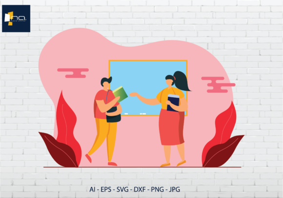 Flat Illustration School Red Background: A Versatile Design