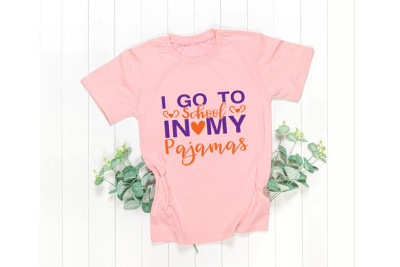 Homeschool Svg Design: I Go to School in Pajamas