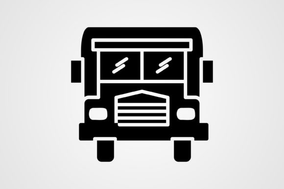School Bus Glyph Icon: A Versatile Embroidery Design