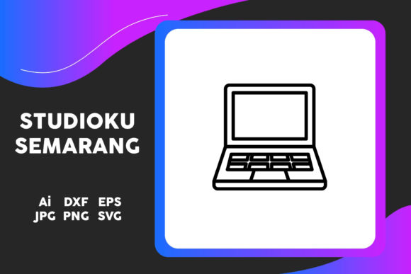 School Icon Laptop Simple Line Black: A Versatile Design