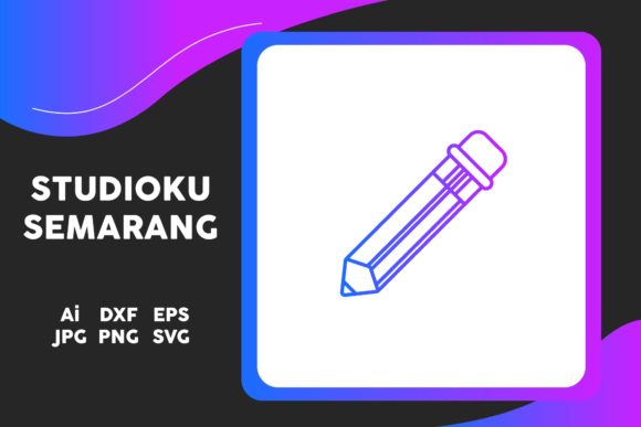 School Icon Pencil Line Gradient: A Versatile Design