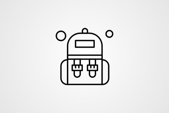 Vector School Bag Line Icon: A Versatile Embroidery Asset